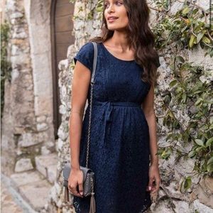 Navy lace maternity / nursing dress